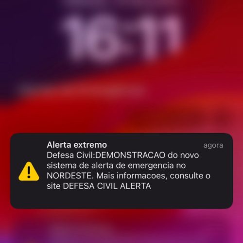 Novo sistema da Defesa Civil envia alerta-teste a mais de 1 milhão de potiguares