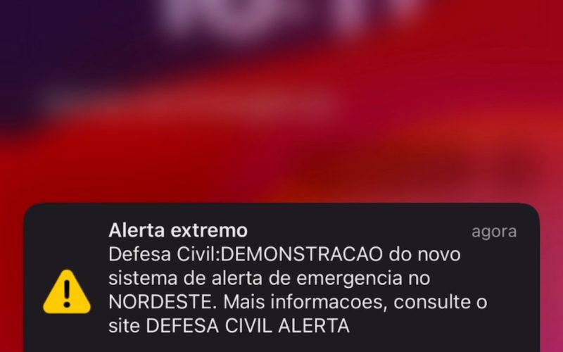 Novo sistema da Defesa Civil envia alerta-teste a mais de 1 milhão de potiguares
