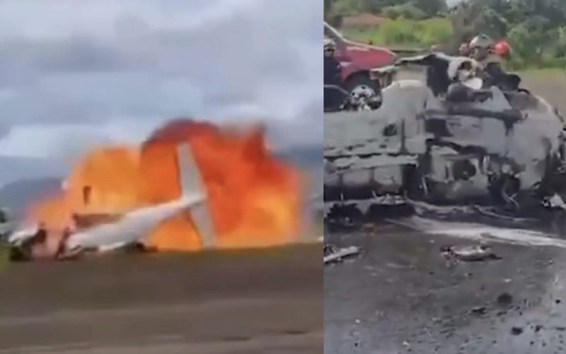 Avião cai e explode após decolagem na Venezuela