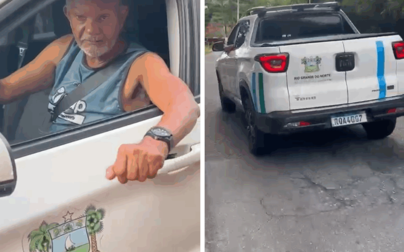 Vídeo mostra homem com sinais de embriaguez dirigindo carro oficial da Sedec-RN; servidor foi afastado