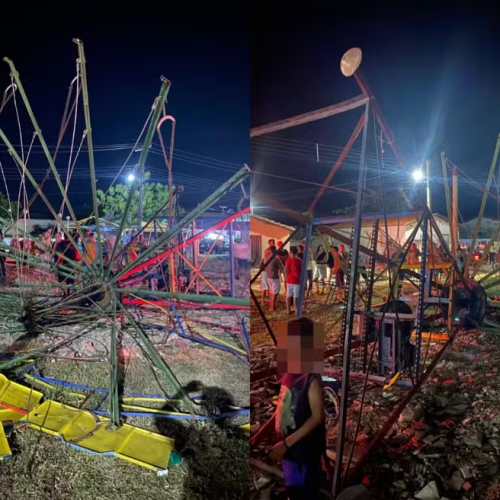 Brinquedo desaba em parque no Piauí e deixa seis crianças feridas durante festa junina