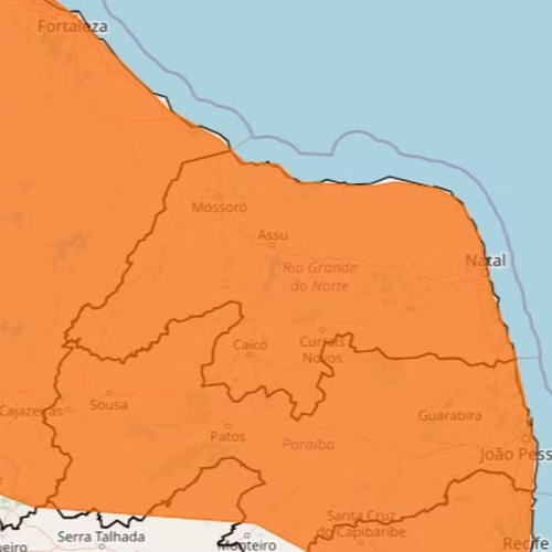 Alerta laranja: chuvas intensas colocam todo o RN em risco até a noite desta terça