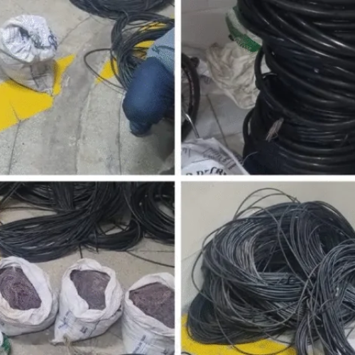 Polícia apreende uma tonelada de cabos de cobre após denúncia e prende dono de imóvel em Ceará-Mirim