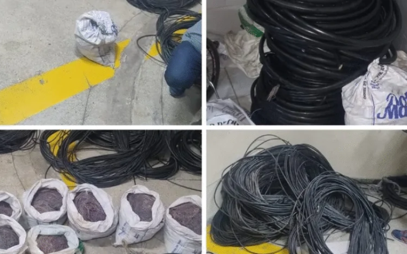 Polícia apreende uma tonelada de cabos de cobre após denúncia e prende dono de imóvel em Ceará-Mirim
