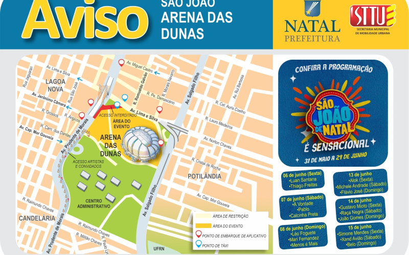 STTU Implementa Operação Especial de Trânsito para o São João no Polo Arena das Dunas