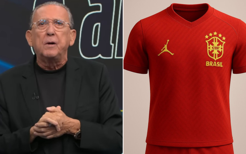 Galvão Bueno Critica Possível Camisa Vermelha da Seleção: “Um Crime Contra a História do Futebol Brasileiro”