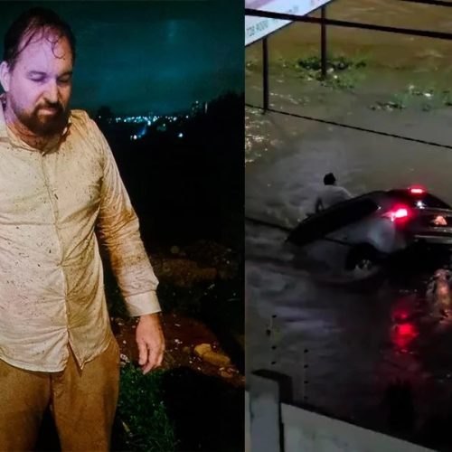 Motorista é engolido junto com carro durante forte chuva em Vitória da Conquista