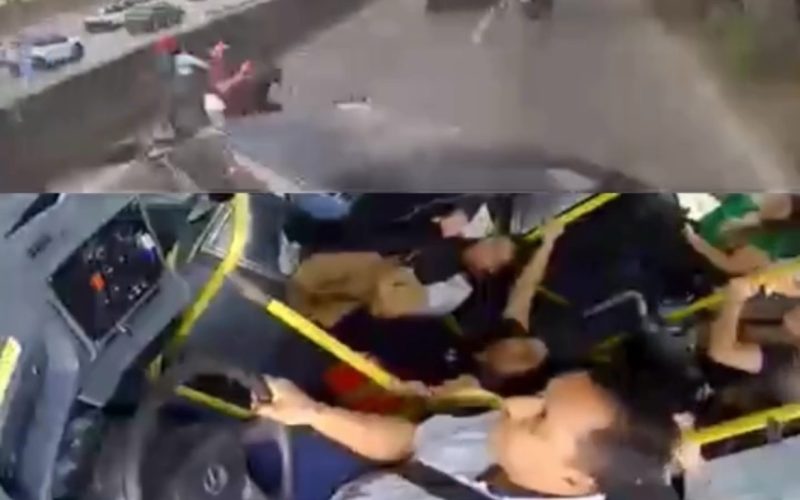 Ônibus desgovernado atinge fila de carros na Raposo Tavares; vídeo registra momento de pânico e deixa 13 feridos